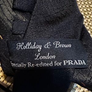 Prada Black and Gold Textured Tie